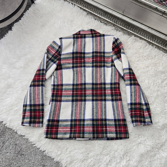 Vestique Chic Plaid Double-Breasted Mistletoe Blazer. Size xsmall. New. - Picture 3 of 7
